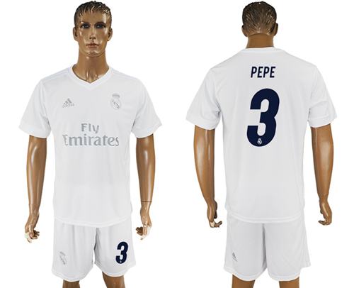 Real Madrid #3 Pepe Marine Environmental Protection Home Soccer Club Jersey - Click Image to Close